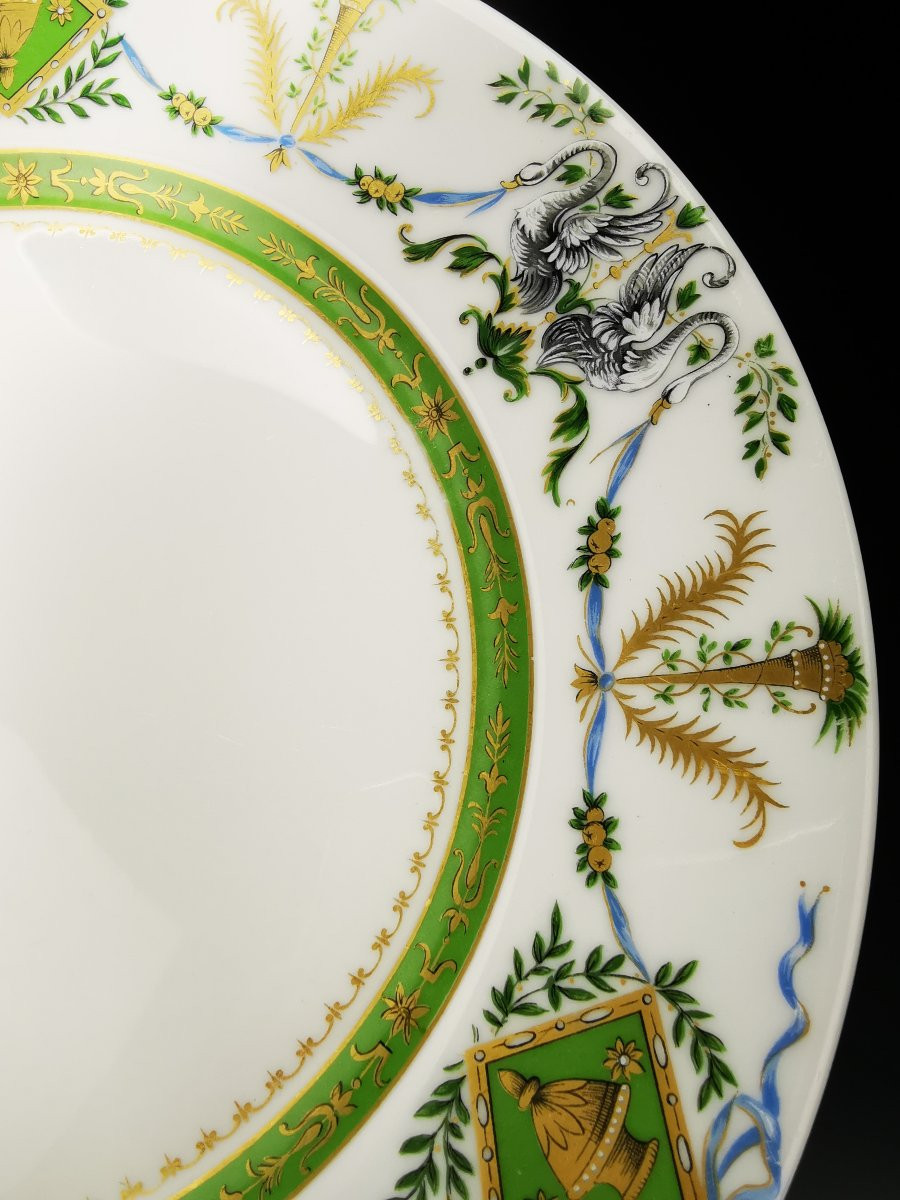 Haviland & Parlon - "Cygnes" - 8 Assiettes de Table Ø 25,5 cm - Etat parfait-photo-3