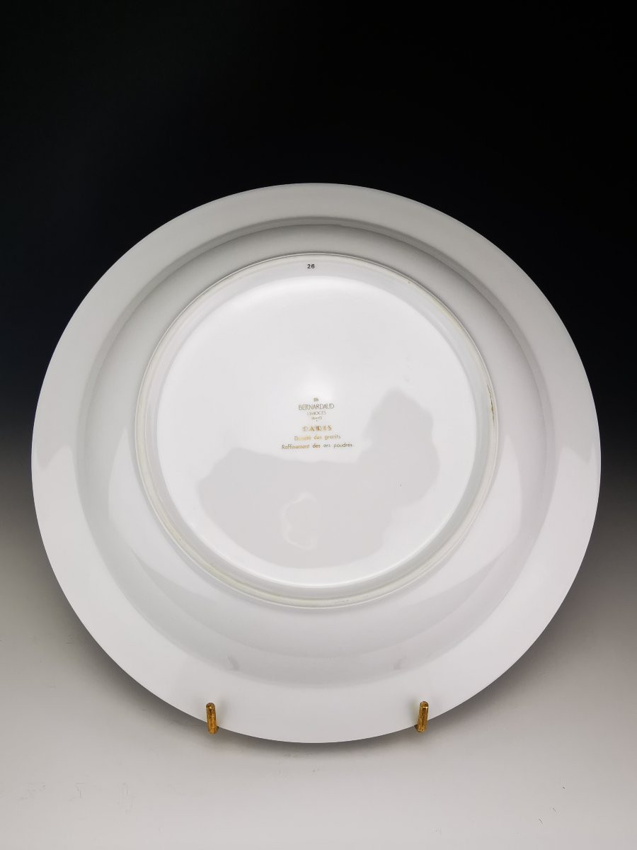 BERNARDAUD LIMOGES – 1 grand plat rond creux modèle “PARIS” - Ø 28,5 cm-photo-4