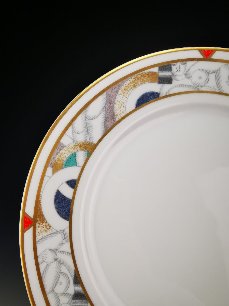 Bernardaud Limoges – Set Of 6 Dinner Plates, “paris” Model - ø 26.5 Cm (24 Available)-photo-2