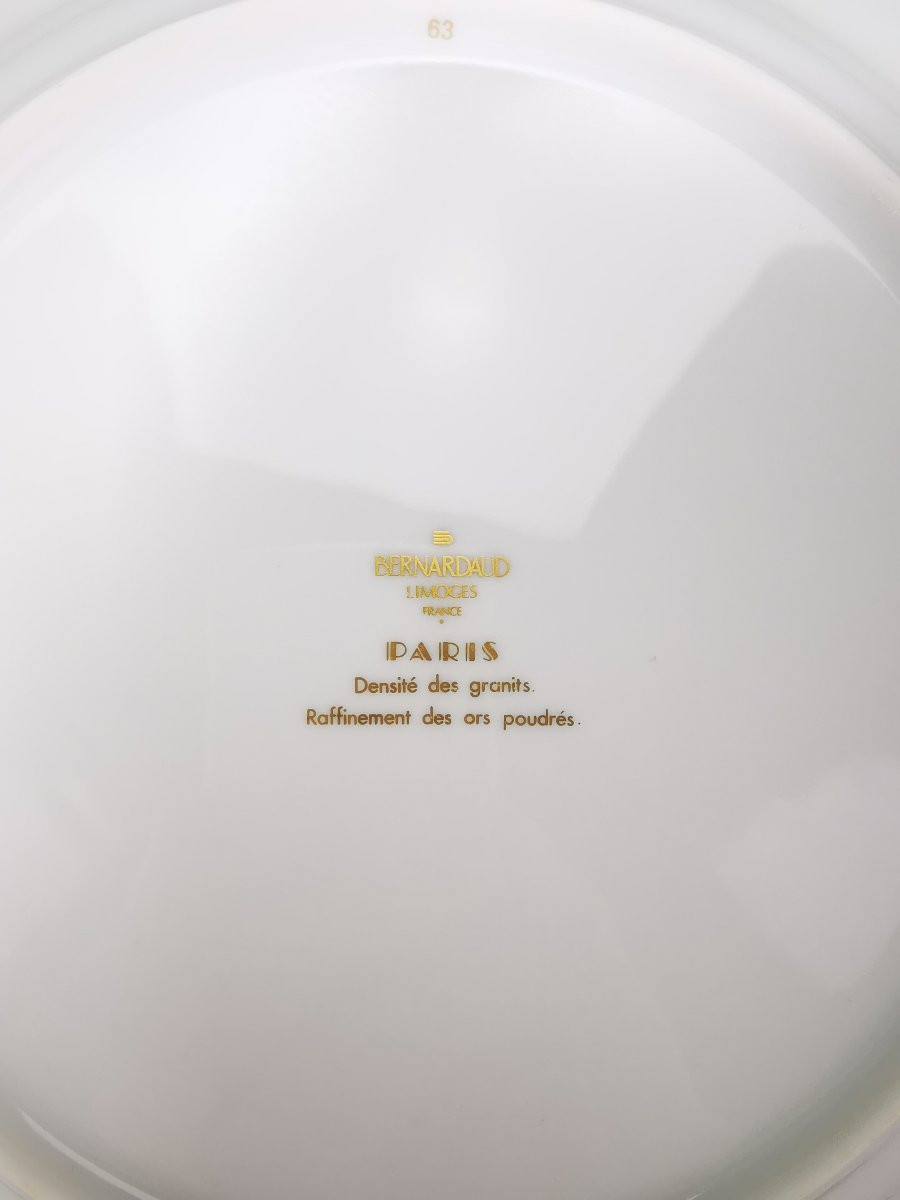 Bernardaud Limoges – Set Of 6 Dinner Plates, “paris” Model - ø 26.5 Cm (24 Available)-photo-1