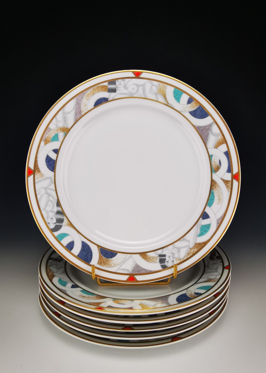 Bernardaud Limoges – Set Of 6 Dinner Plates, “paris” Model - ø 26.5 Cm (24 Available)