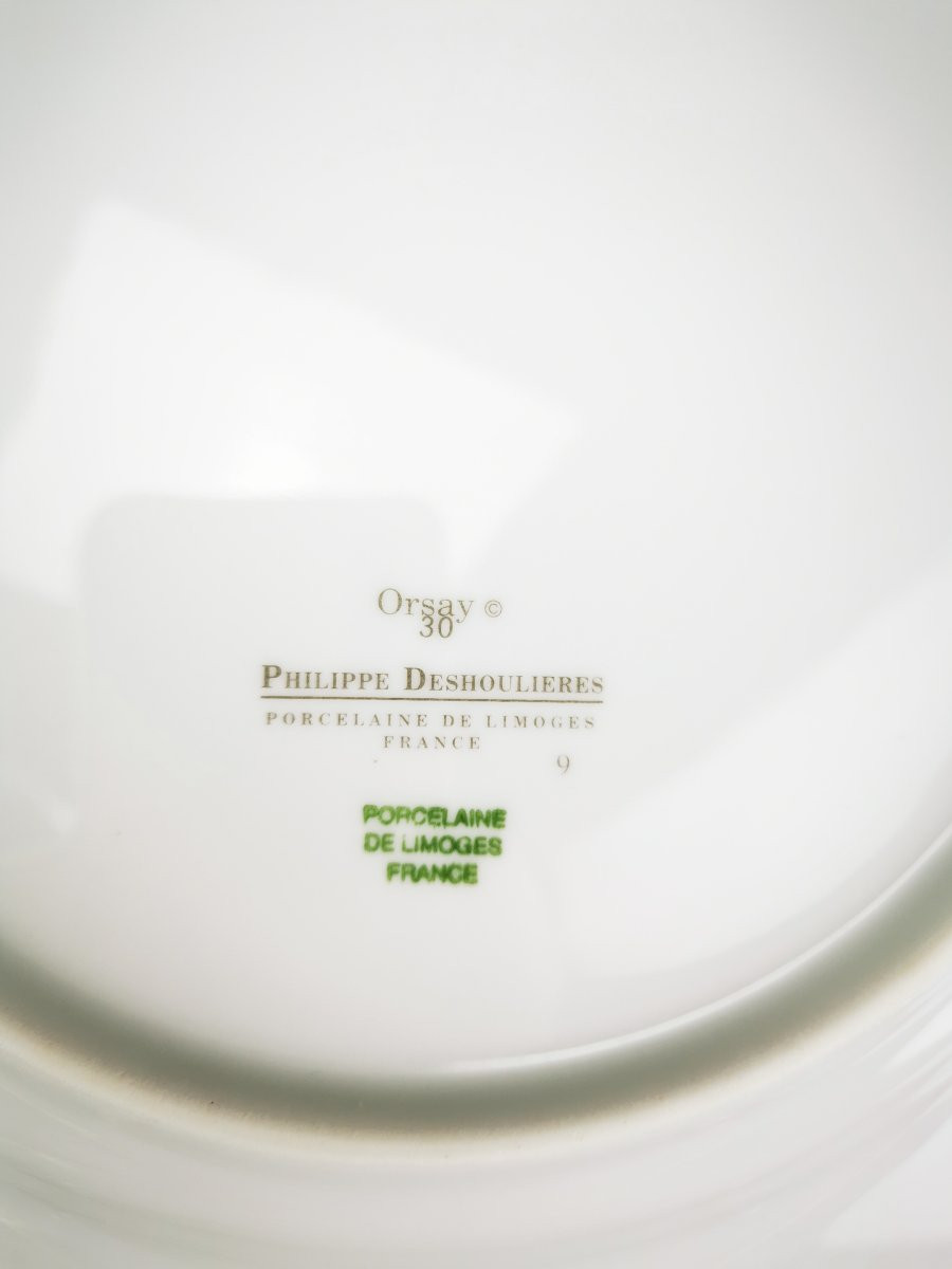 Philippe DESHOULIERES - "ORSAY gris ciel" -12 Assiettes de Table Ø 26,5 cm-photo-2
