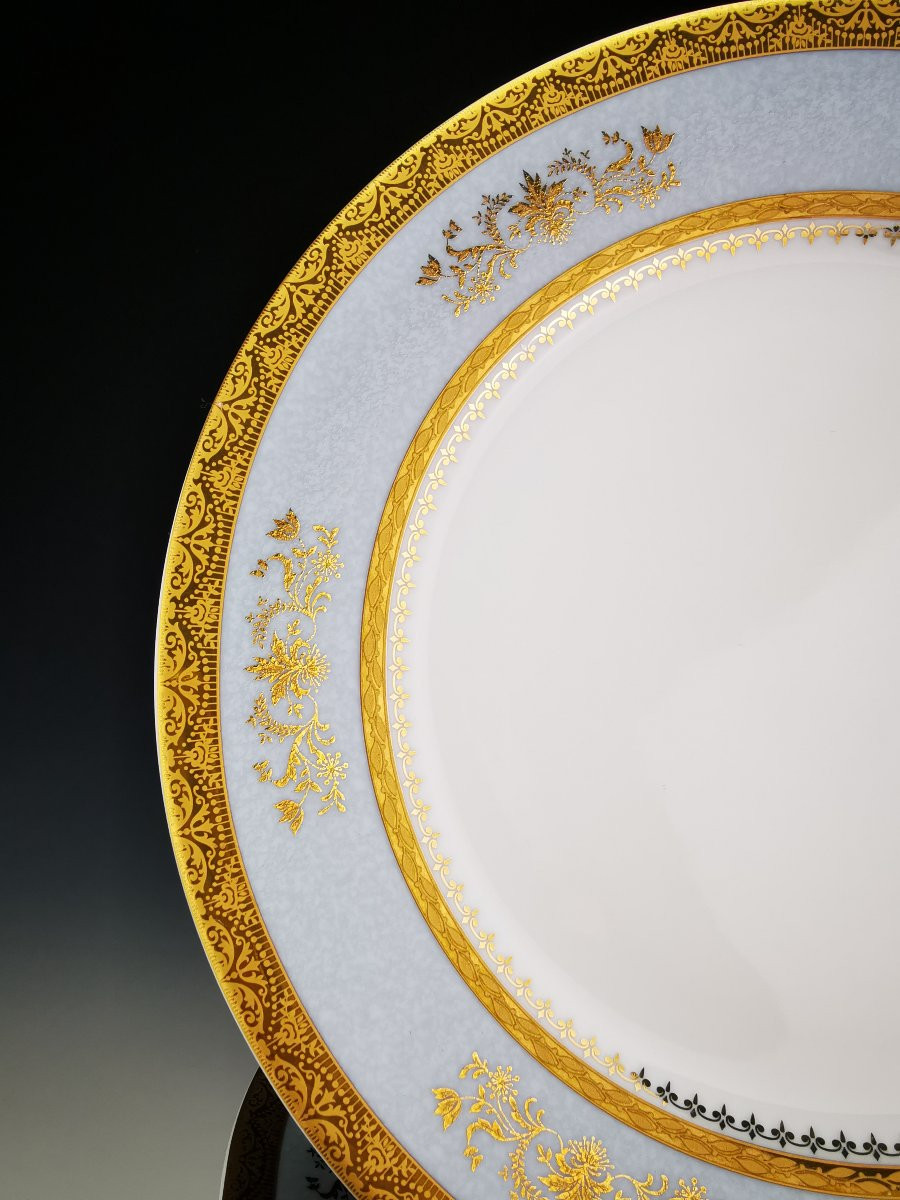 Philippe Deshoulieres - "orsay Sky Grey" - 12 Dessert Plates ø 22 Cm-photo-2