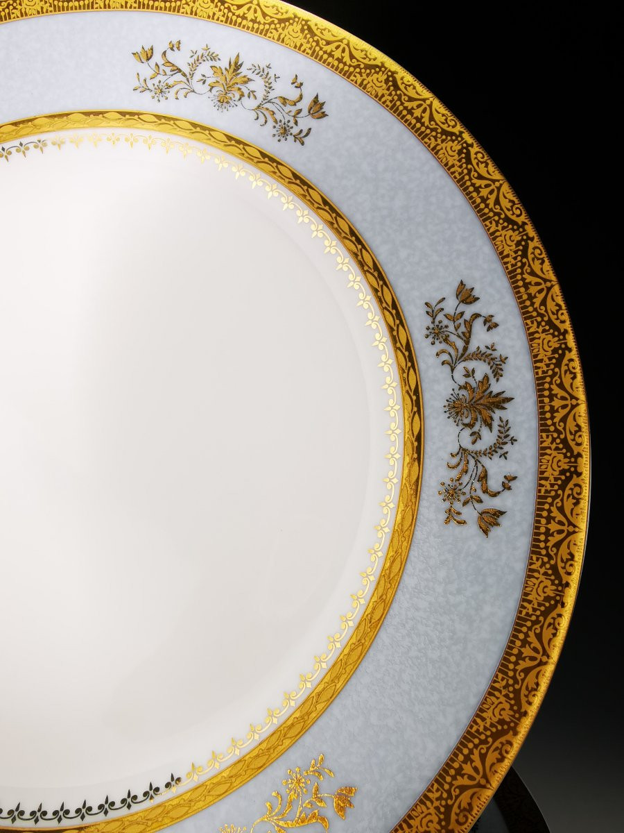Philippe Deshoulieres - "orsay Sky Grey" - 12 Dessert Plates ø 22 Cm-photo-3
