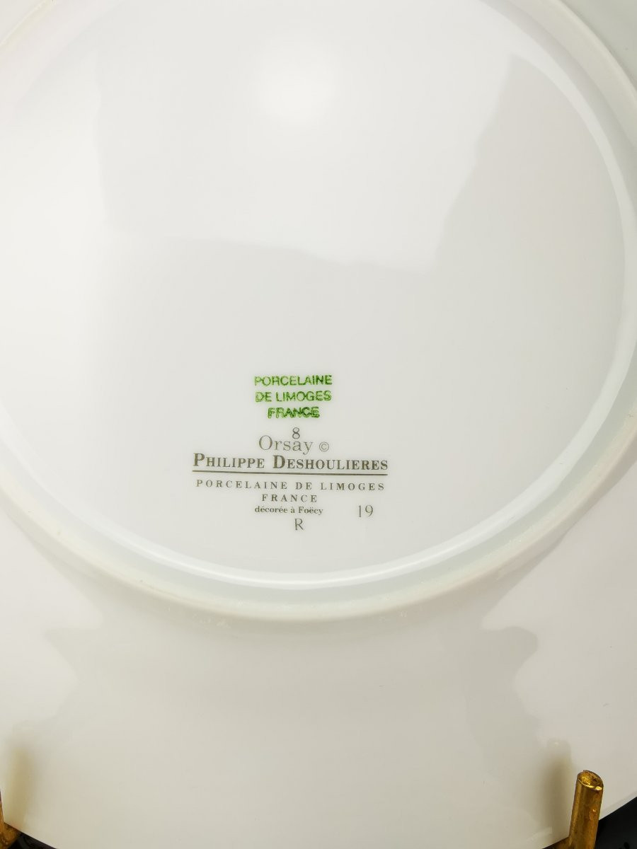 Philippe Deshoulieres - "orsay Sky Grey" - 12 Dessert Plates ø 22 Cm-photo-1