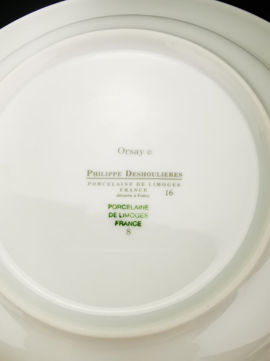 Philippe Deshoulieres - "orsay Sky Grey" - 12 Rimmed Soup Plates ø 22 Cm-photo-1