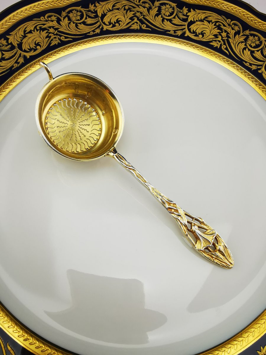 P. Canaux - Floral Tea Service - Art Nouveau - Silver Vermeil - 14 Pcs-photo-2