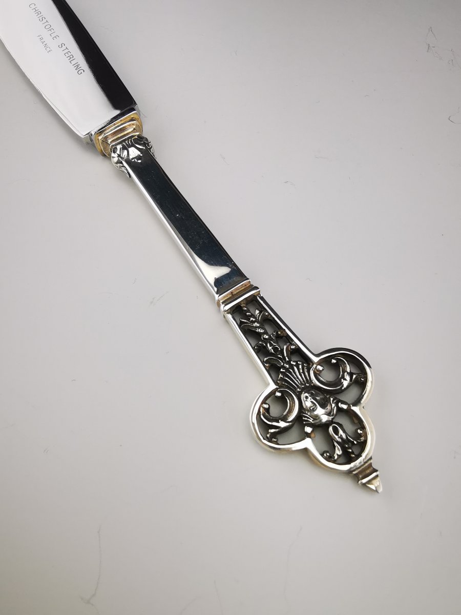 Christofle & Cardeilhac "Renaissance" - Couteau Tartineur - Argent 925-photo-2