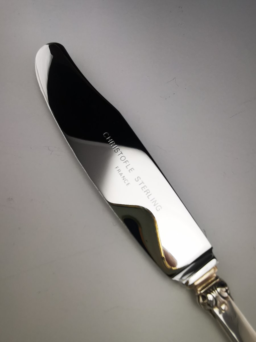 Christofle & Cardeilhac "Renaissance" - Couteau Tartineur - Argent 925-photo-3