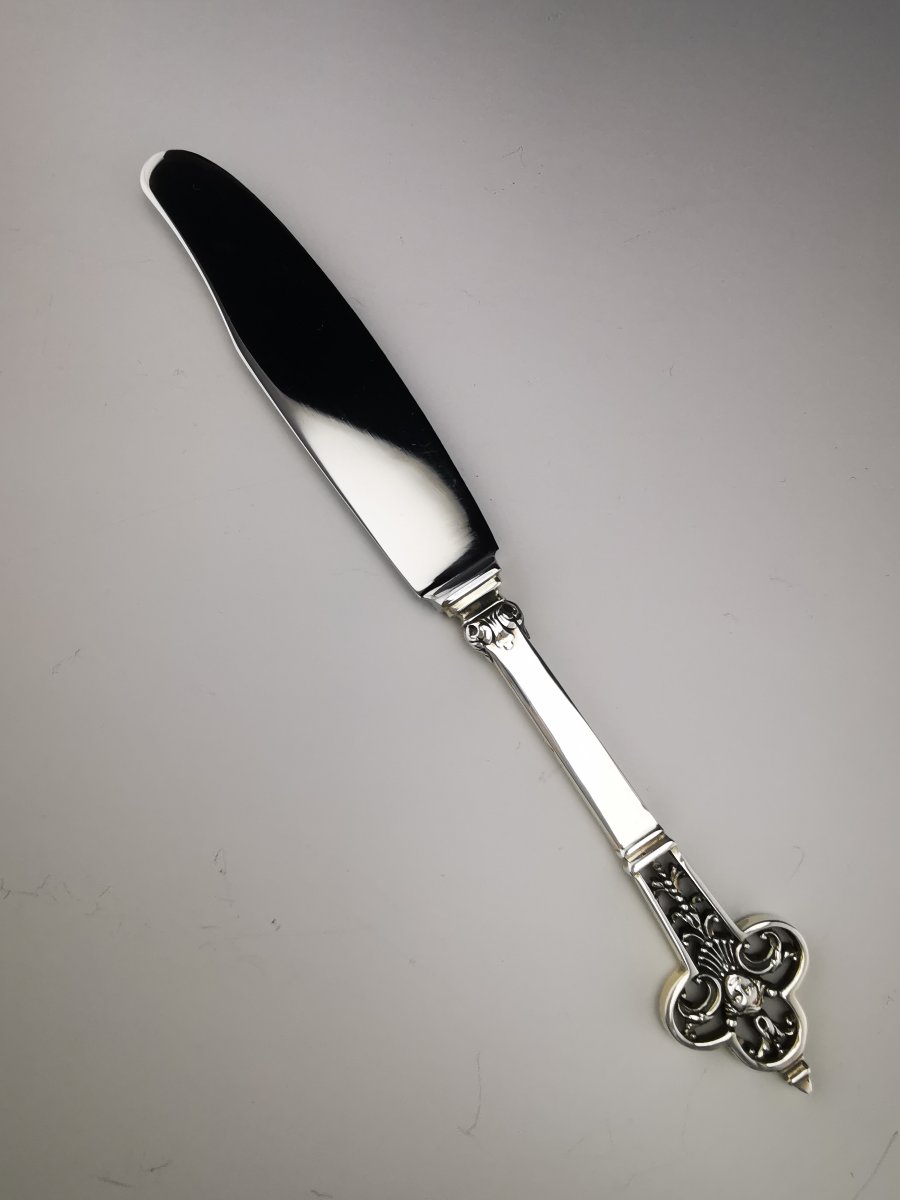 Christofle & Cardeilhac "Renaissance" - Couteau Tartineur - Argent 925-photo-4