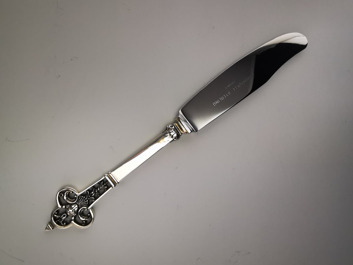 Christofle & Cardeilhac "Renaissance" - Couteau Tartineur - Argent 925