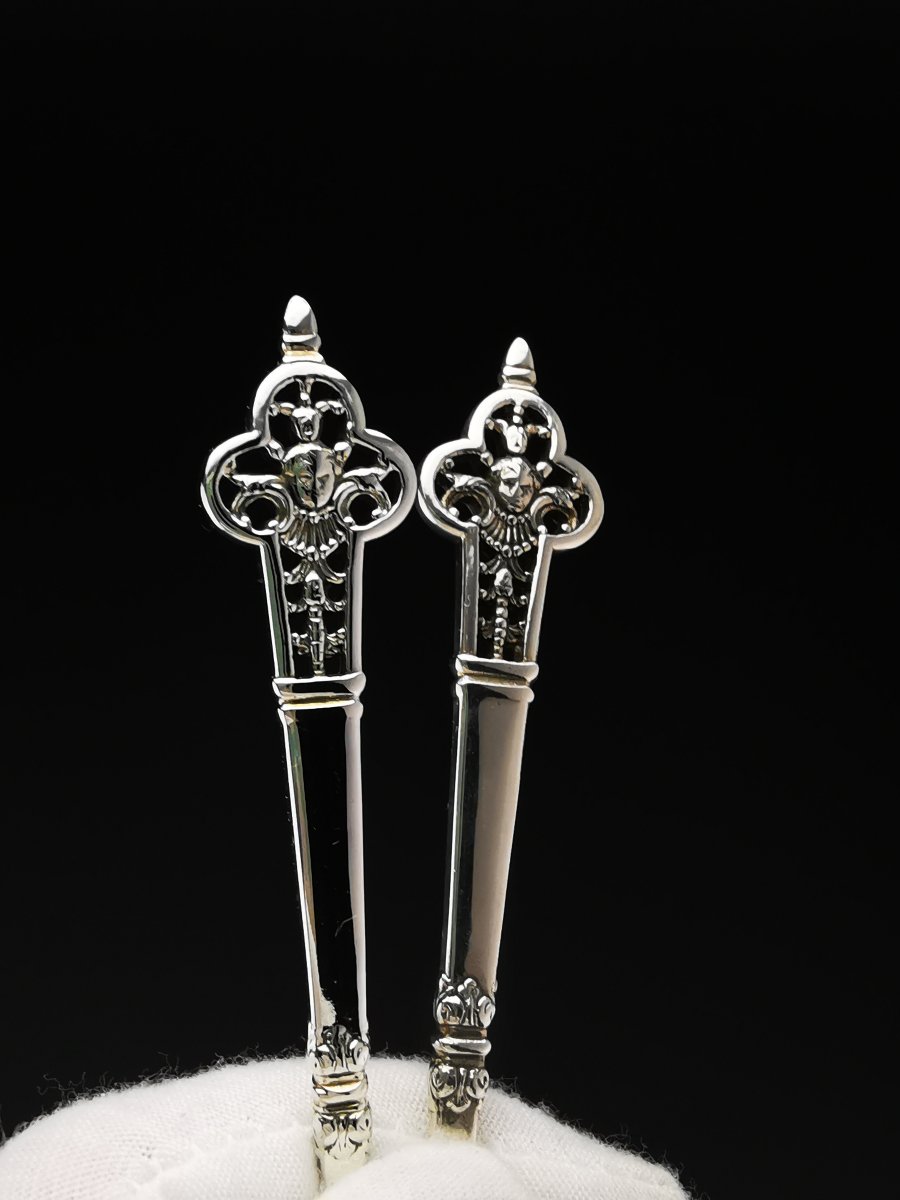 Christofle & Cardeilhac "Renaissance" - Paire De Cuillères À Café - argent 925-photo-4