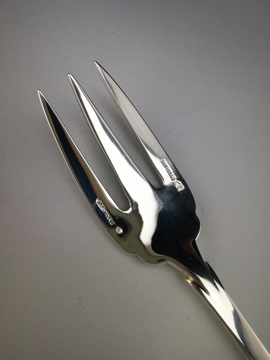 Christofle & Cardeilhac "renaissance" - Cake Fork - 925 Silver-photo-3