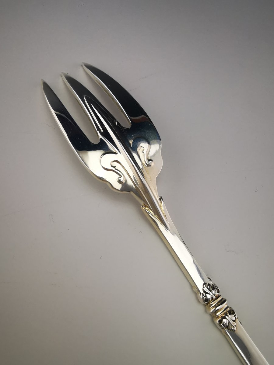 Christofle & Cardeilhac "renaissance" - Cake Fork - 925 Silver-photo-3