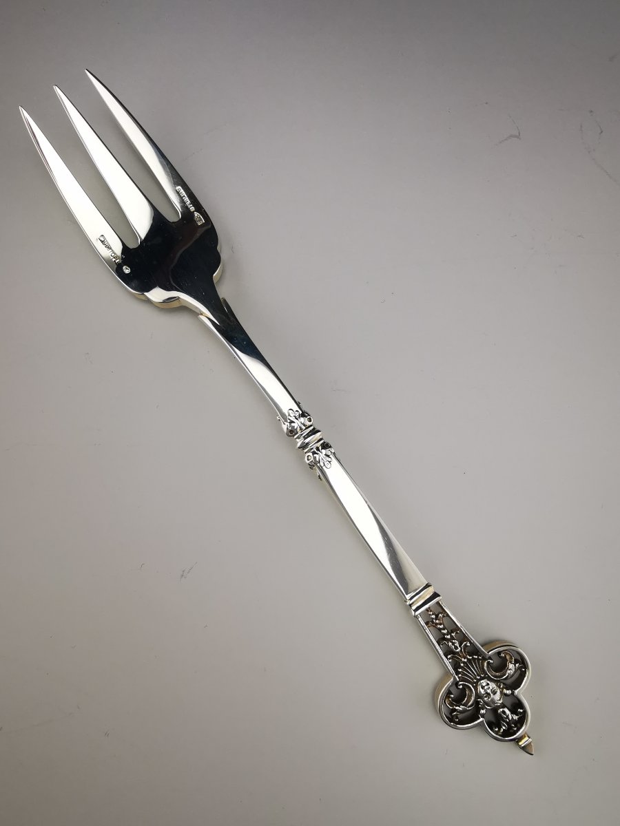 Christofle & Cardeilhac "renaissance" - Cake Fork - 925 Silver