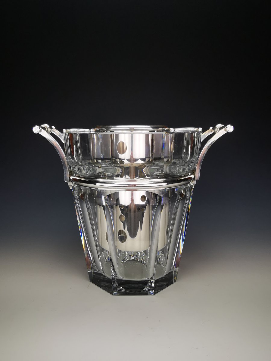 Baccarat - Harcourt Moulin Rouge Silver - Champagne Bucket - Like-new Condition-photo-2