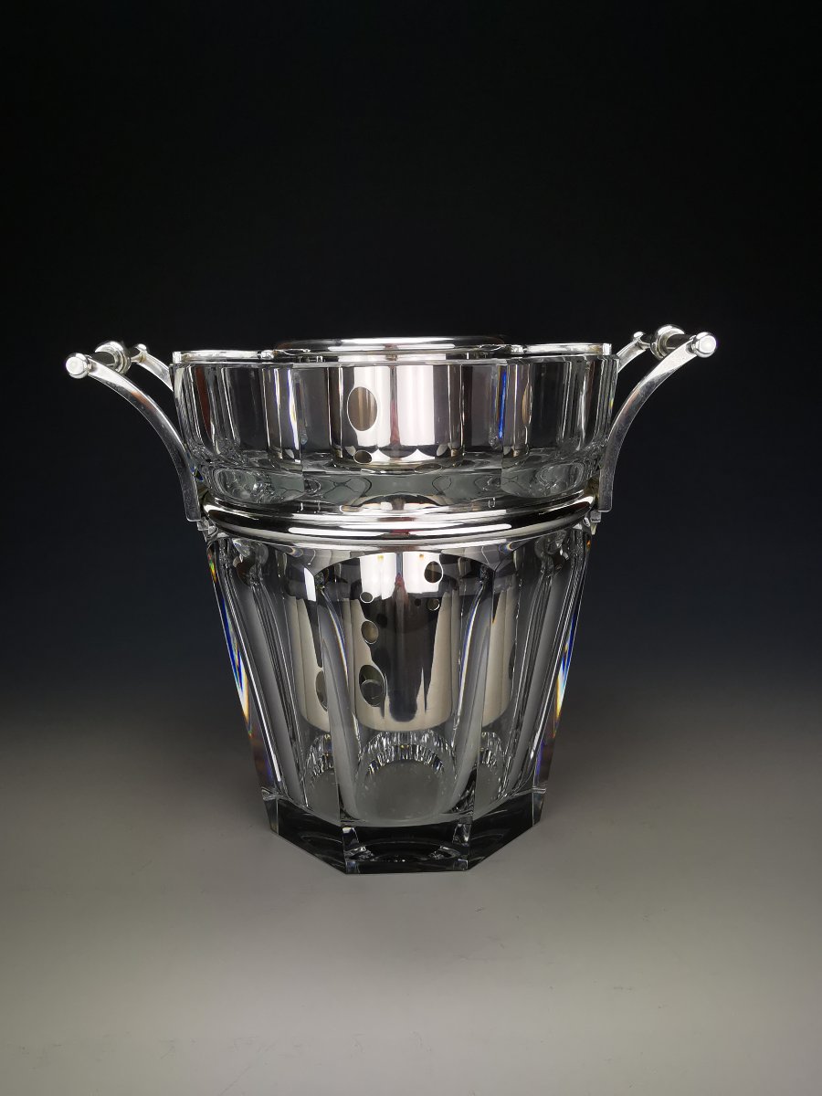 Baccarat - Harcourt Moulin Rouge Silver - Champagne Bucket - Like-new Condition-photo-4