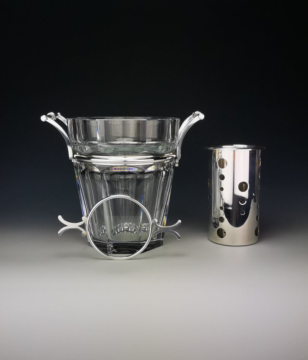 Baccarat - Harcourt Moulin Rouge Silver - Champagne Bucket - Like-new Condition-photo-5