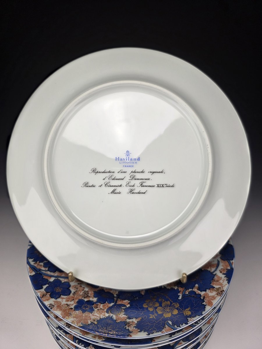 Haviland - Limoges - "dammouse" - 12 Dessert Plates, ∅ 21.5 Cm-photo-4