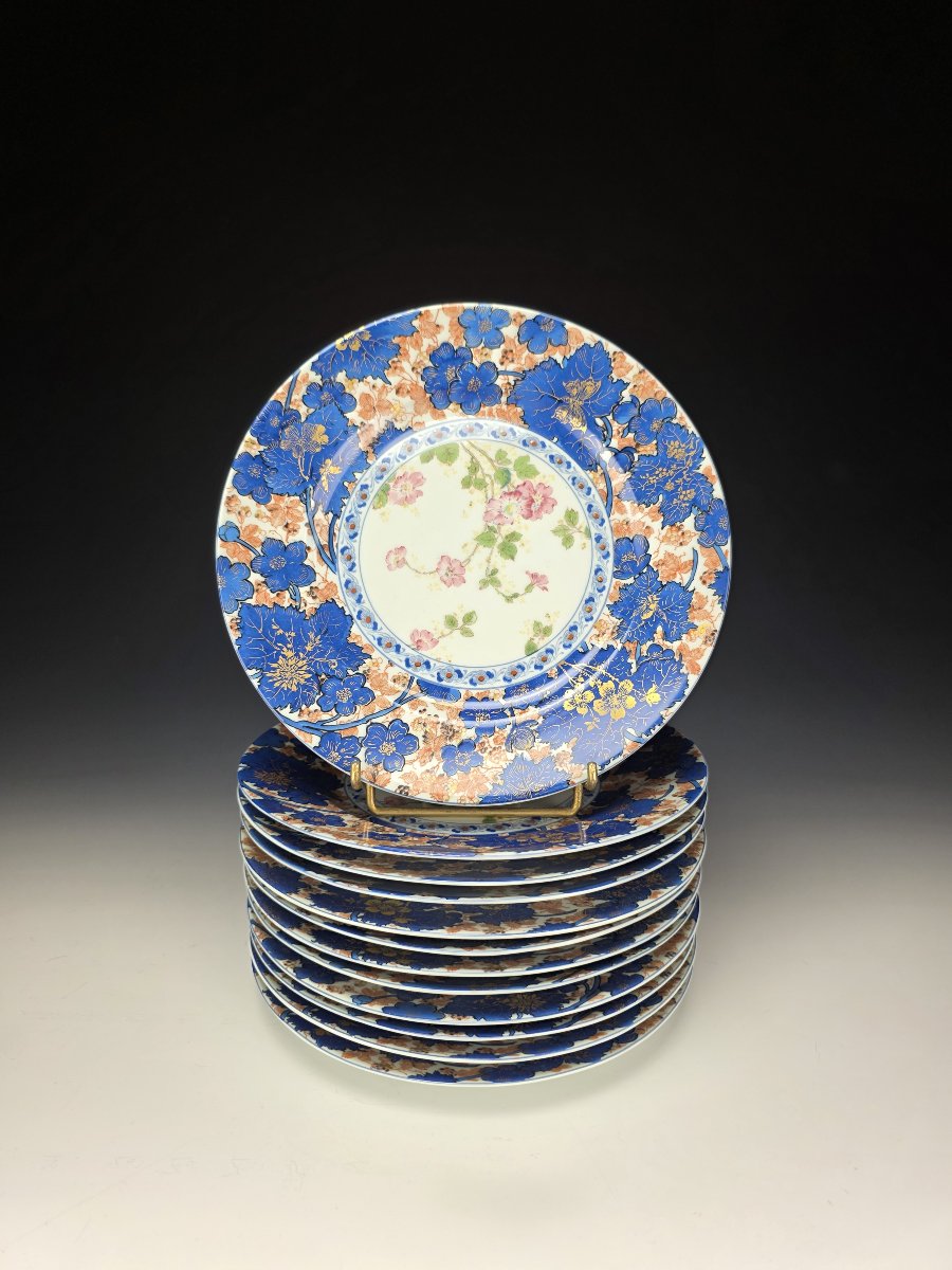 Haviland - Limoges - "dammouse" - 12 Dessert Plates, ∅ 21.5 Cm