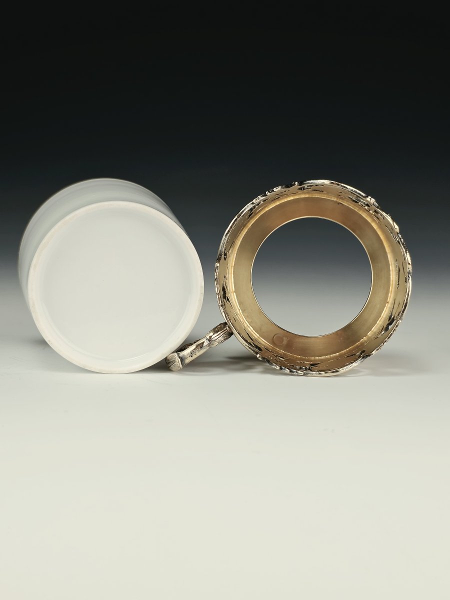 Odiot – Porcelain Cup With Vermeil Mount, Minerve Silver, 1st Title – 19th Century-photo-8