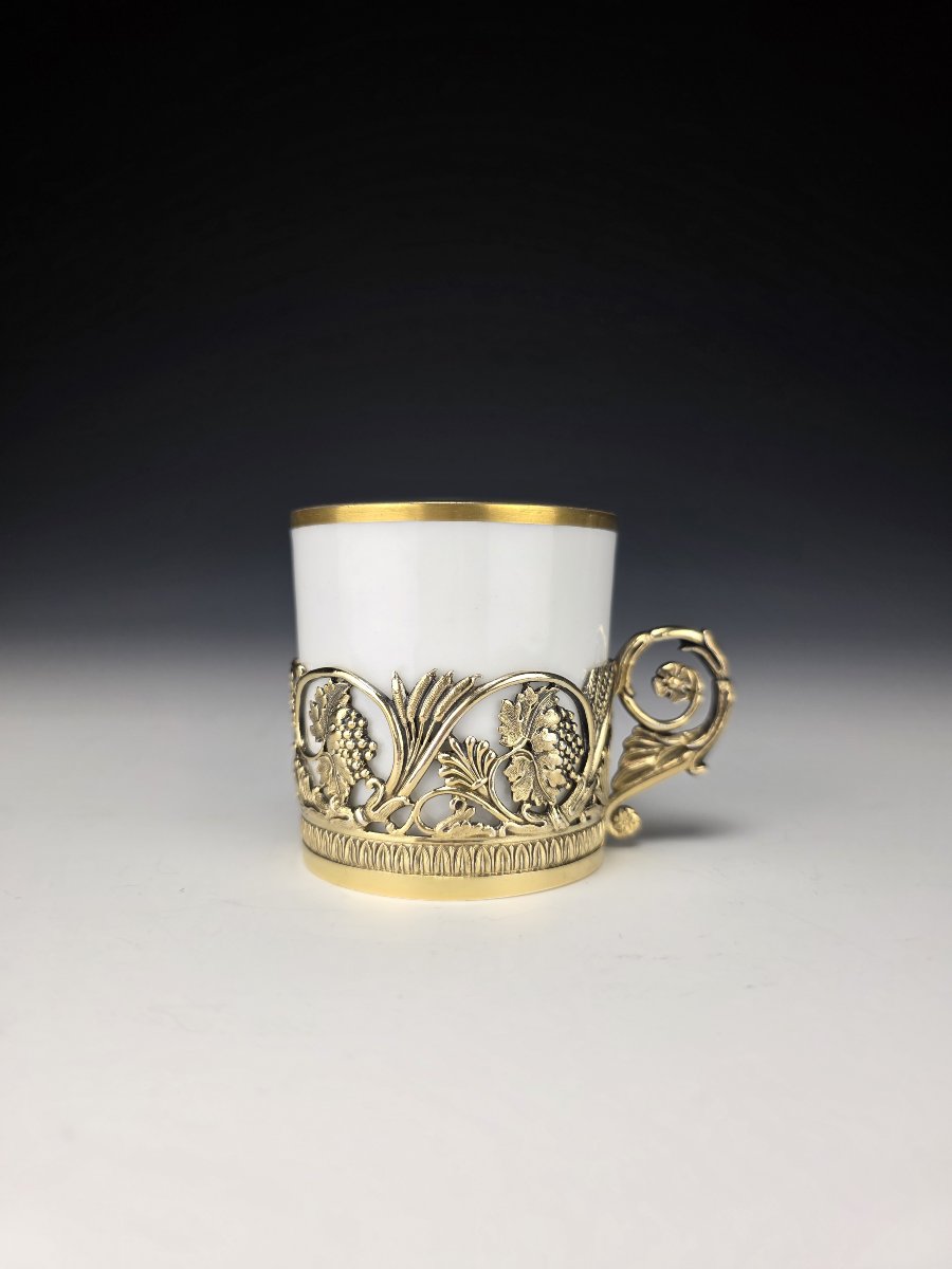 Odiot – Porcelain Cup With Vermeil Mount, Minerve Silver, 1st Title – 19th Century