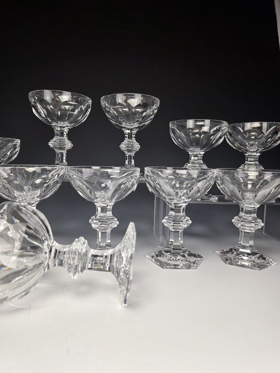 Baccarat - Harcourt 1841 - 12 Coupes à Champagne - Cristal - Etat Neuf-photo-3