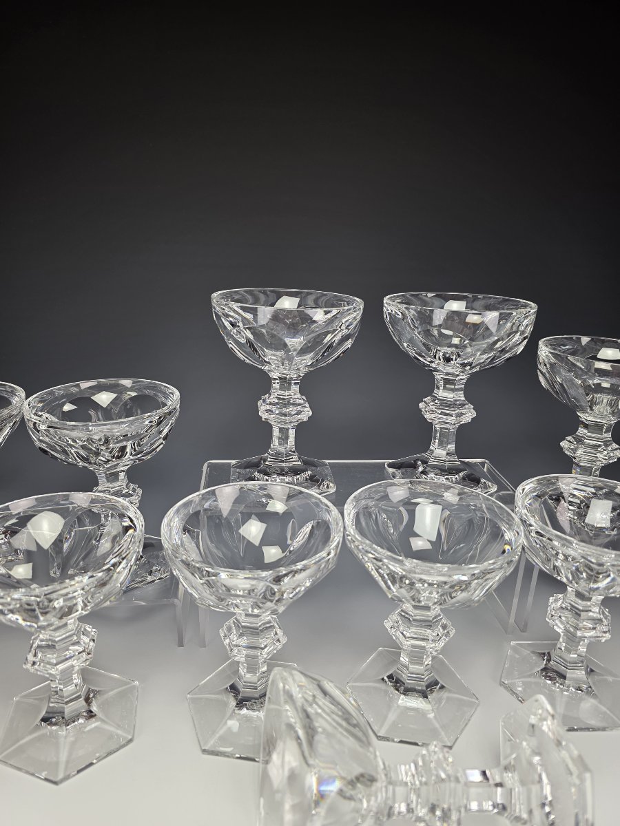 Baccarat - Harcourt 1841 - 12 Coupes à Champagne - Cristal - Etat Neuf-photo-4