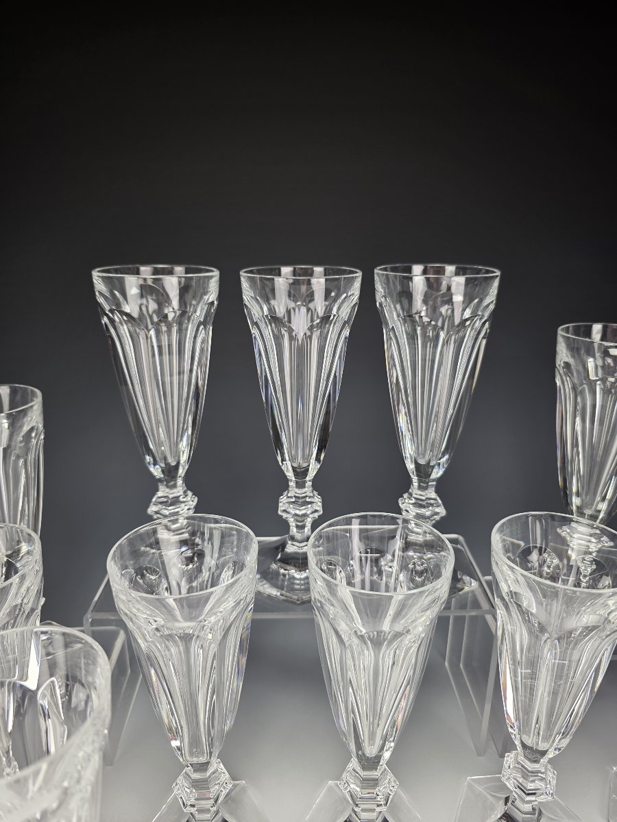 Baccarat - Harcourt 1841 - 12 Flûtes à Champagne - Cristal - Etat Neuf-photo-3