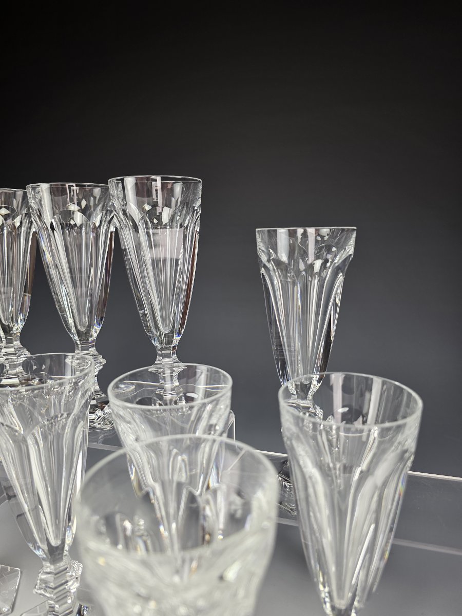 Baccarat - Harcourt 1841 - 12 Flûtes à Champagne - Cristal - Etat Neuf-photo-1