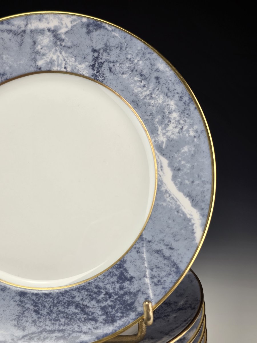 Haviland - Limoges - "marbre Bleu" - 12 Bread Plates ∅ 16 Cm-photo-2