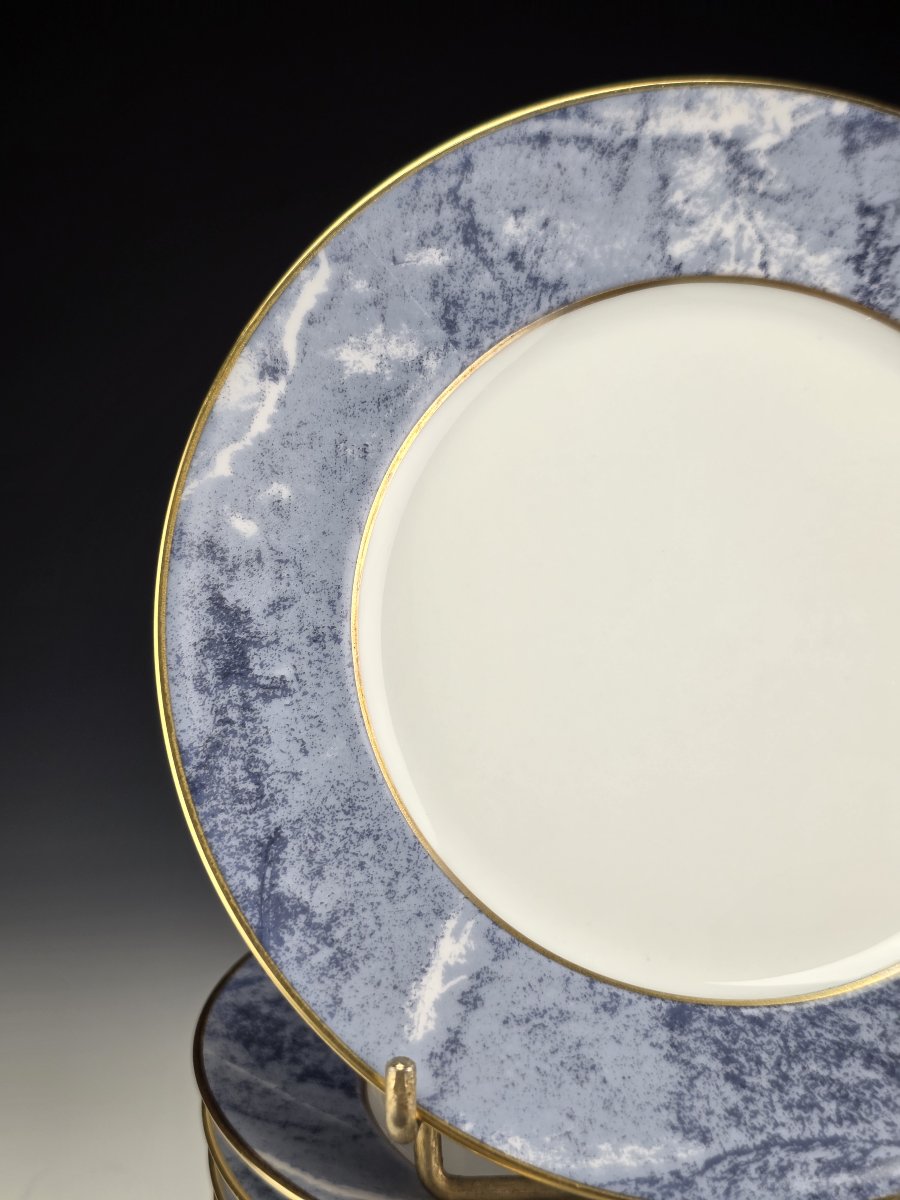 Haviland - Limoges - "marbre Bleu" - 12 Bread Plates ∅ 16 Cm-photo-3