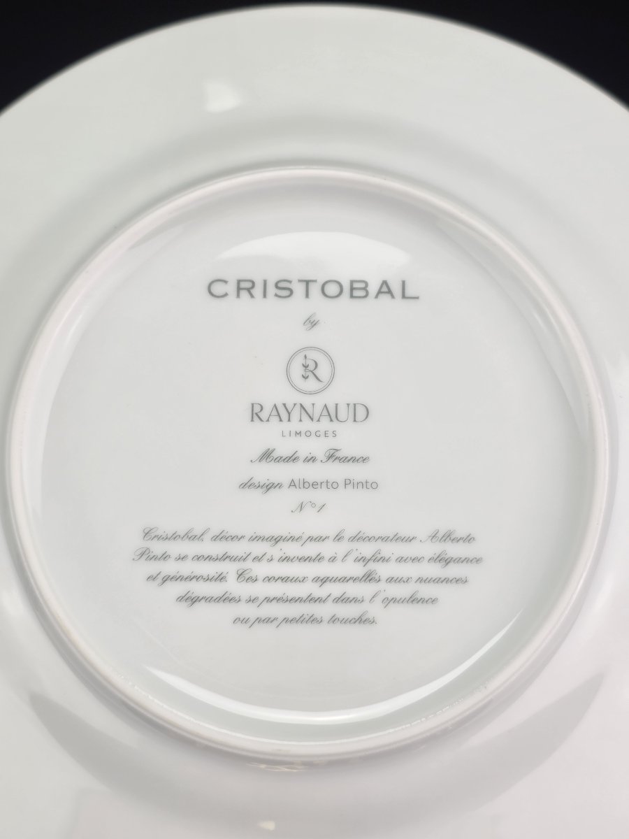 RAYNAUD "Cristobal" Marine - 6 assiettes à dessert N°1 Alberto Pinto - 22,5 cm-photo-1