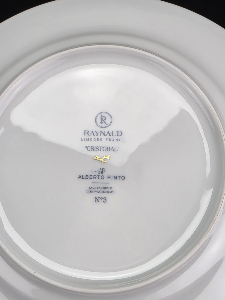 RAYNAUD "Cristobal" Marine - 6 assiettes de table N°3 - Alberto Pinto - 27 cm-photo-1