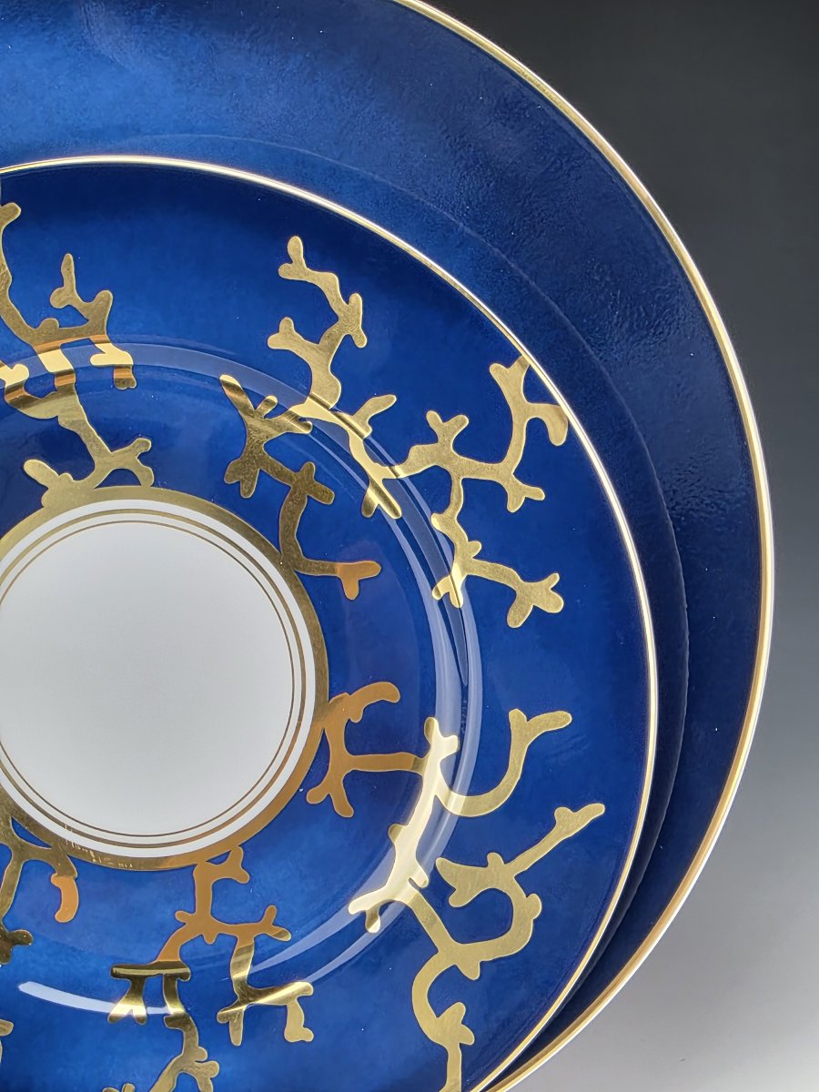 RAYNAUD "Cristobal" Marine - 6 assiettes de table N°3 - Alberto Pinto - 27 cm-photo-2