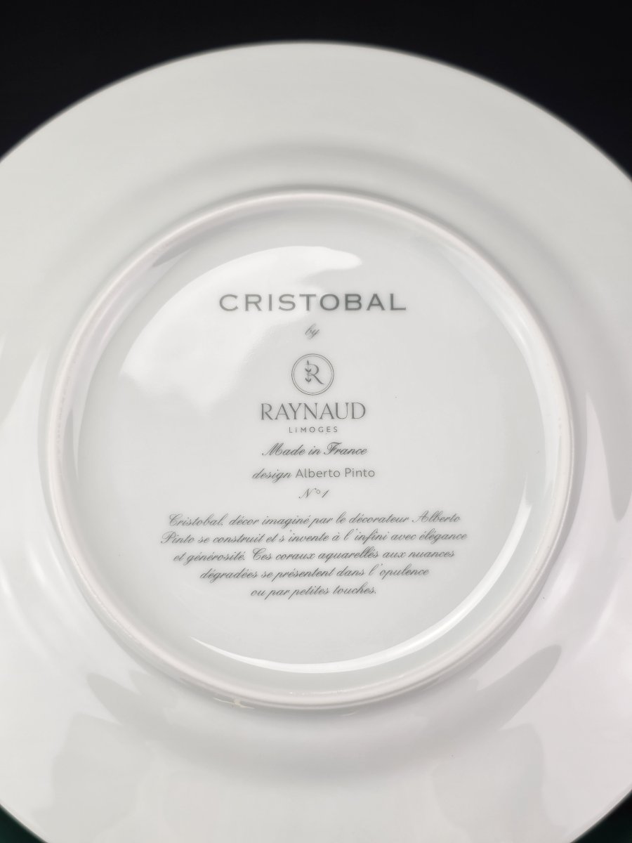 RAYNAUD "Cristobal" Emeraude - 6 assiettes à dessert N°1 Alberto Pinto -22,5 cm-photo-2