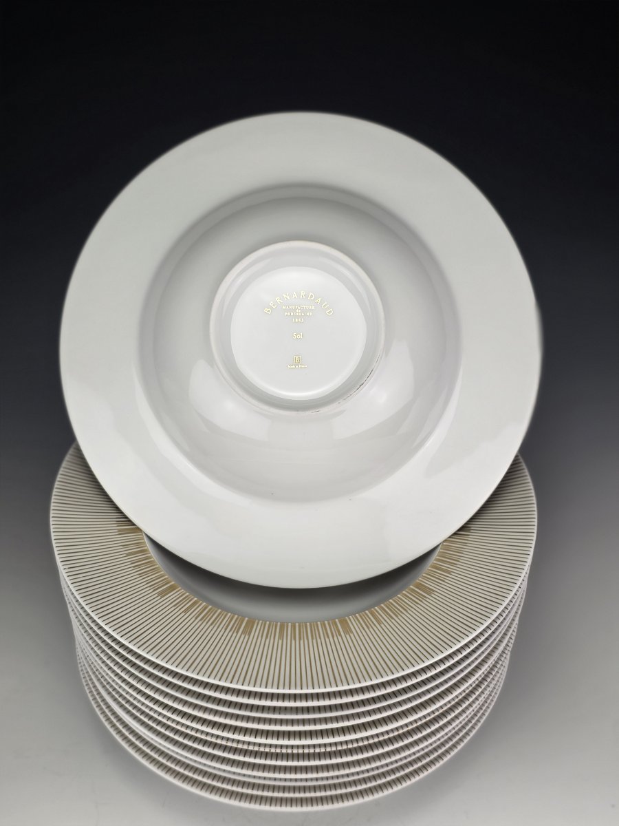Bernardaud "sol" - 12 Deep Soup Plates With Flanges, ∅ 22.5 Cm-photo-4
