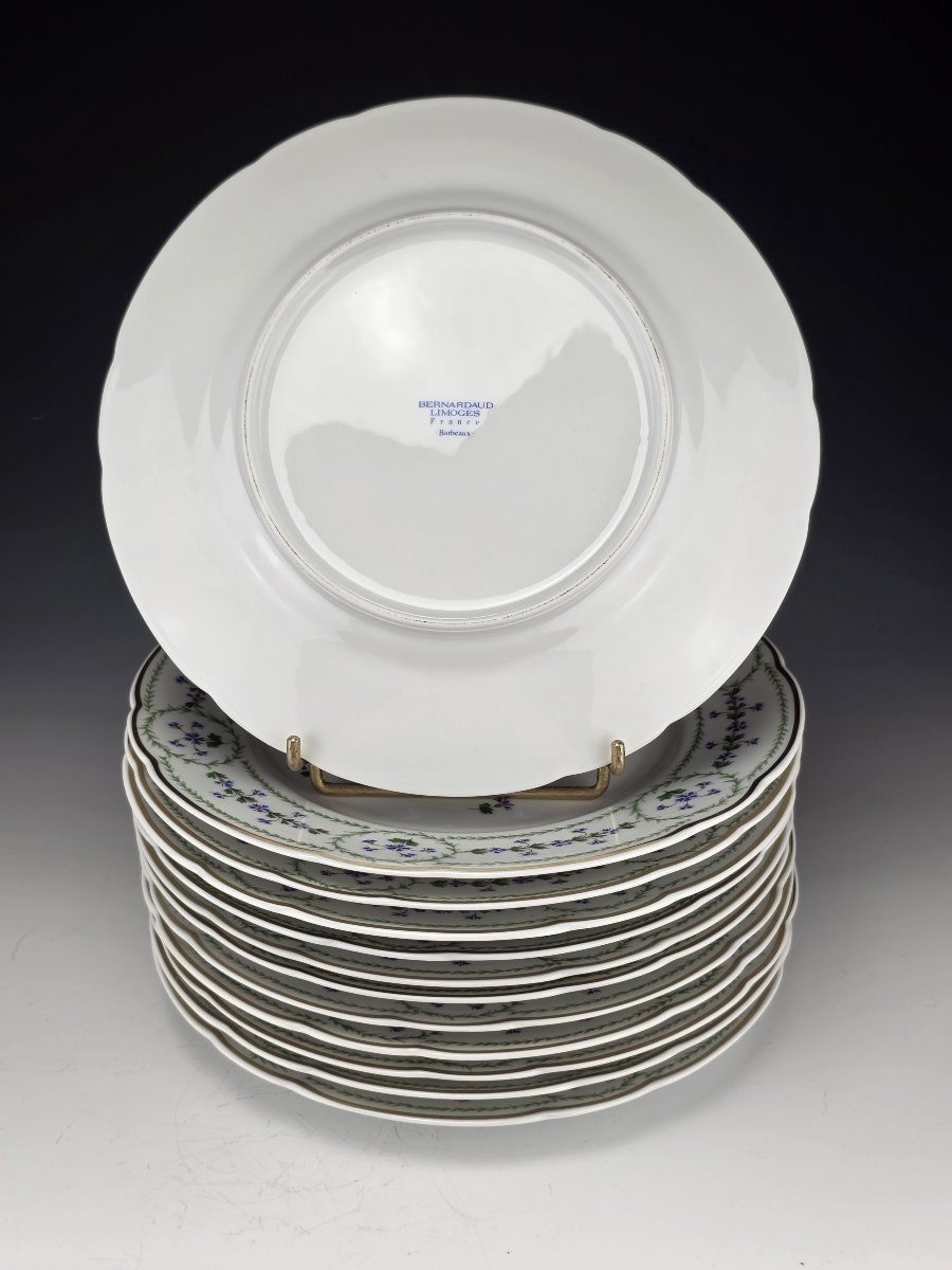 Bernardaud "barbeaux" - 12 Dessert Plates, ∅ 21.5 Cm-photo-4