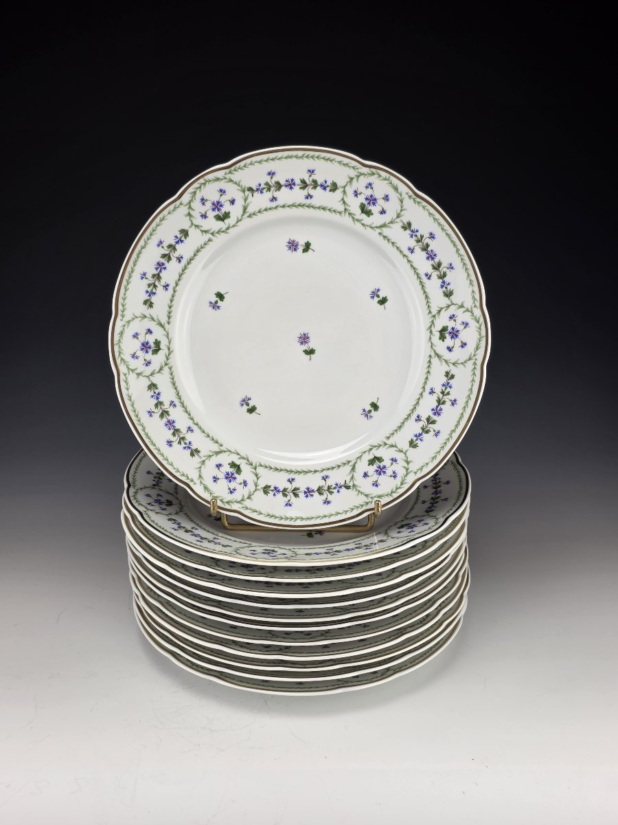Bernardaud "barbeaux" - 12 Dessert Plates, ∅ 21.5 Cm