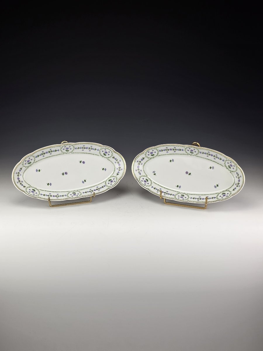 Bernardaud "barbeaux" - Pair Of Serving Bowls, 24 Cm L