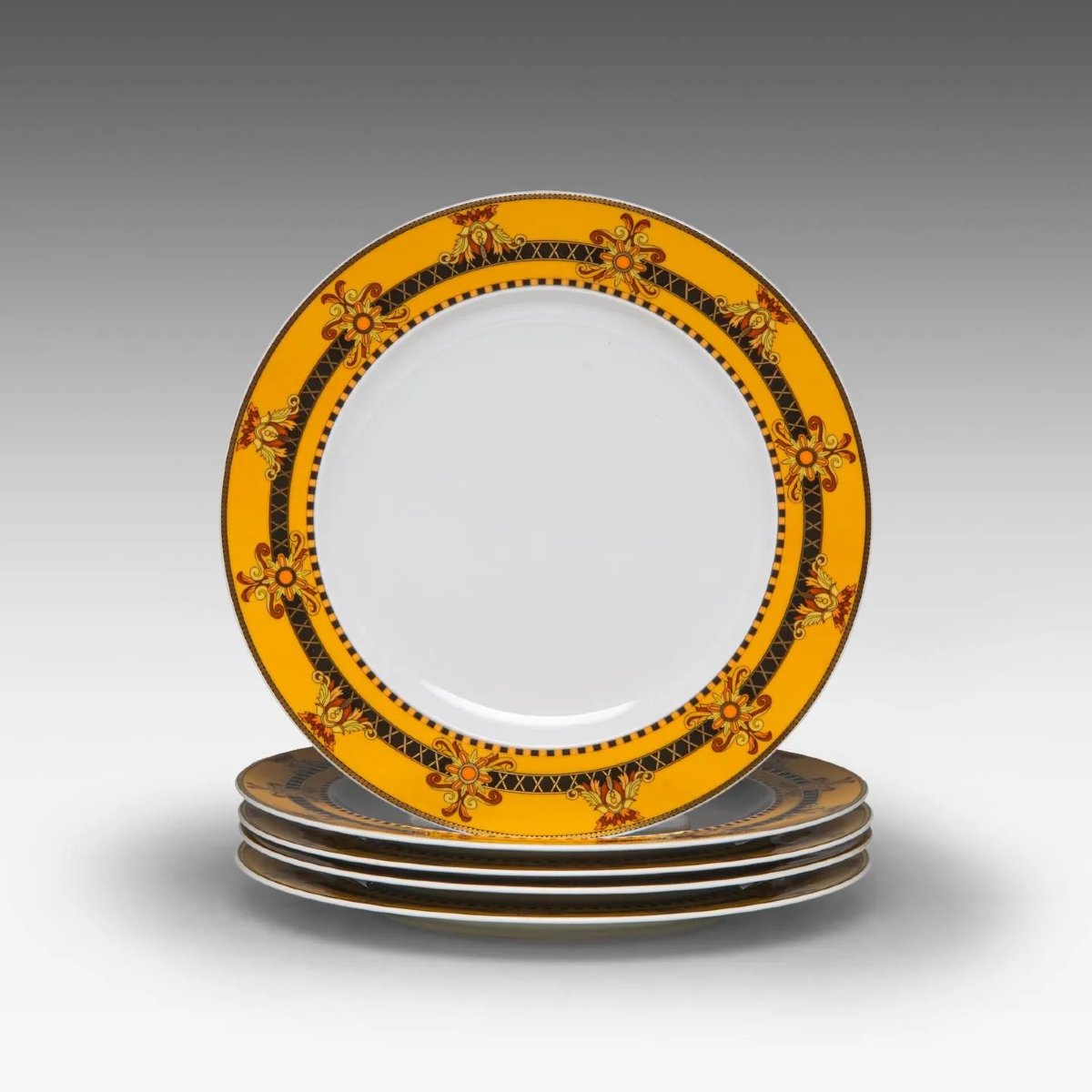 Versace X Rosenthal "barocco" Ikarus Collection 70-piece Tableware Set, Like-new Condition-photo-3