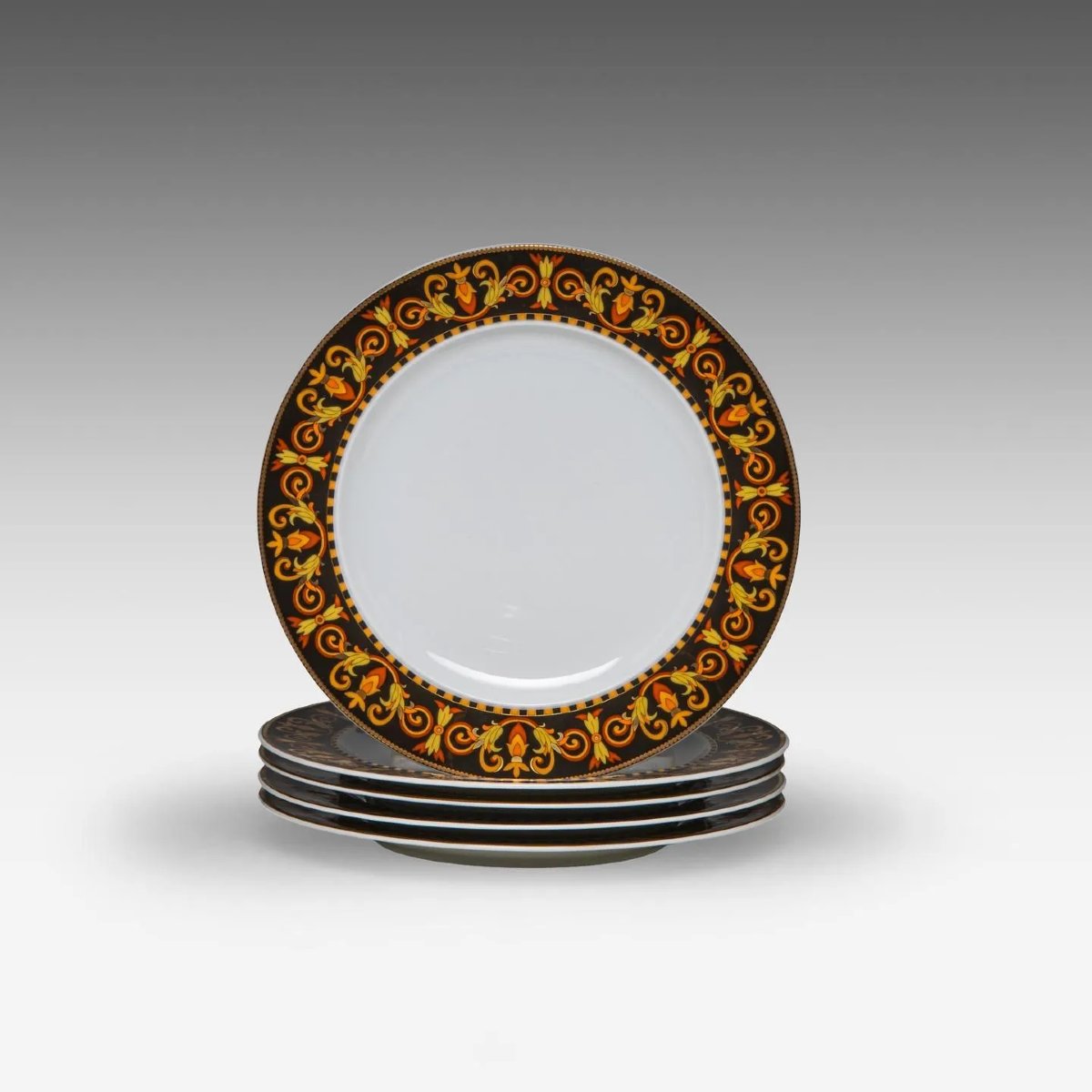Versace X Rosenthal "barocco" Ikarus Collection 70-piece Tableware Set, Like-new Condition-photo-4