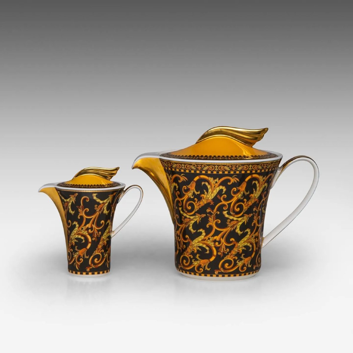 Versace X Rosenthal "barocco" Ikarus Collection 70-piece Tableware Set, Like-new Condition-photo-2