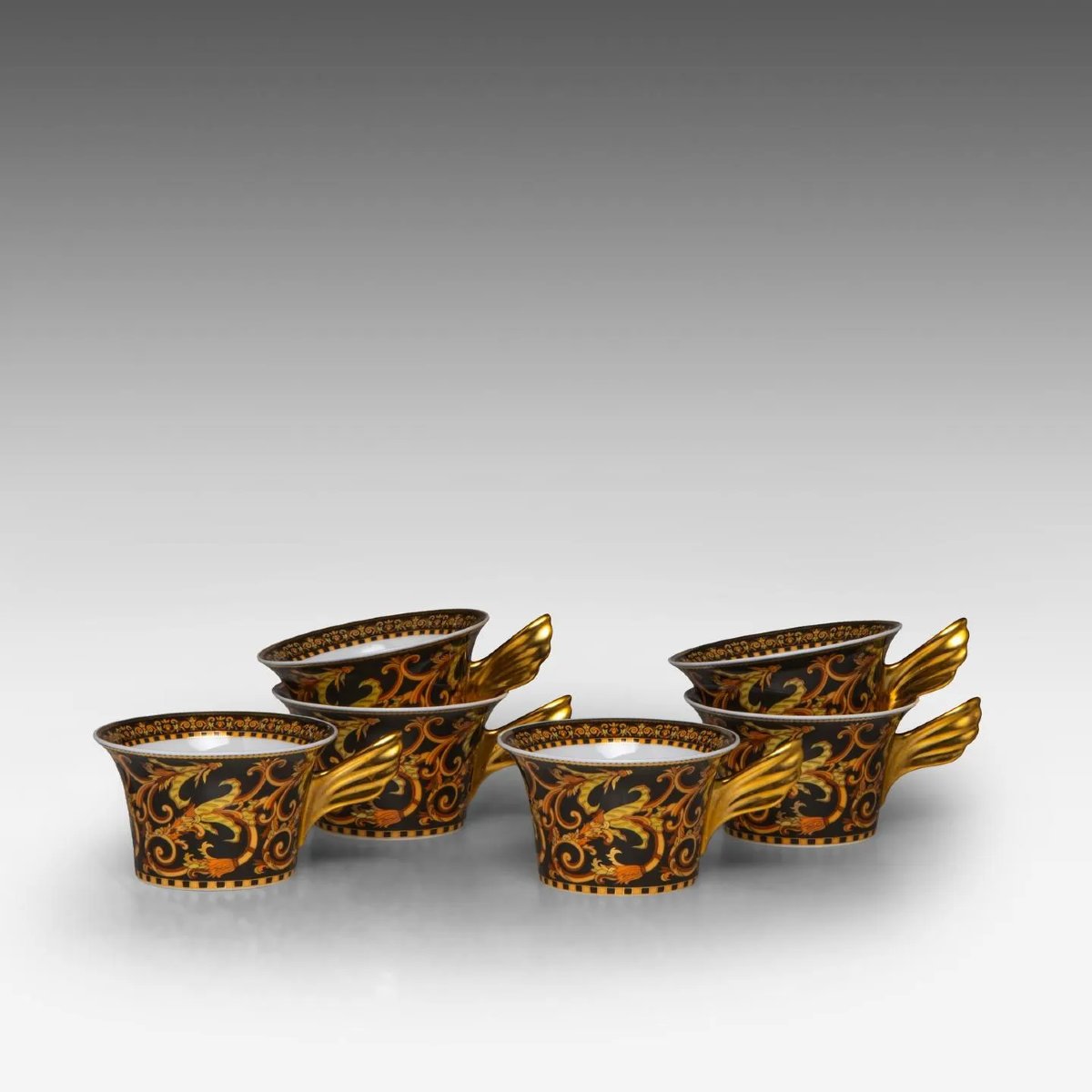 Versace X Rosenthal "barocco" Ikarus Collection 70-piece Tableware Set, Like-new Condition-photo-6