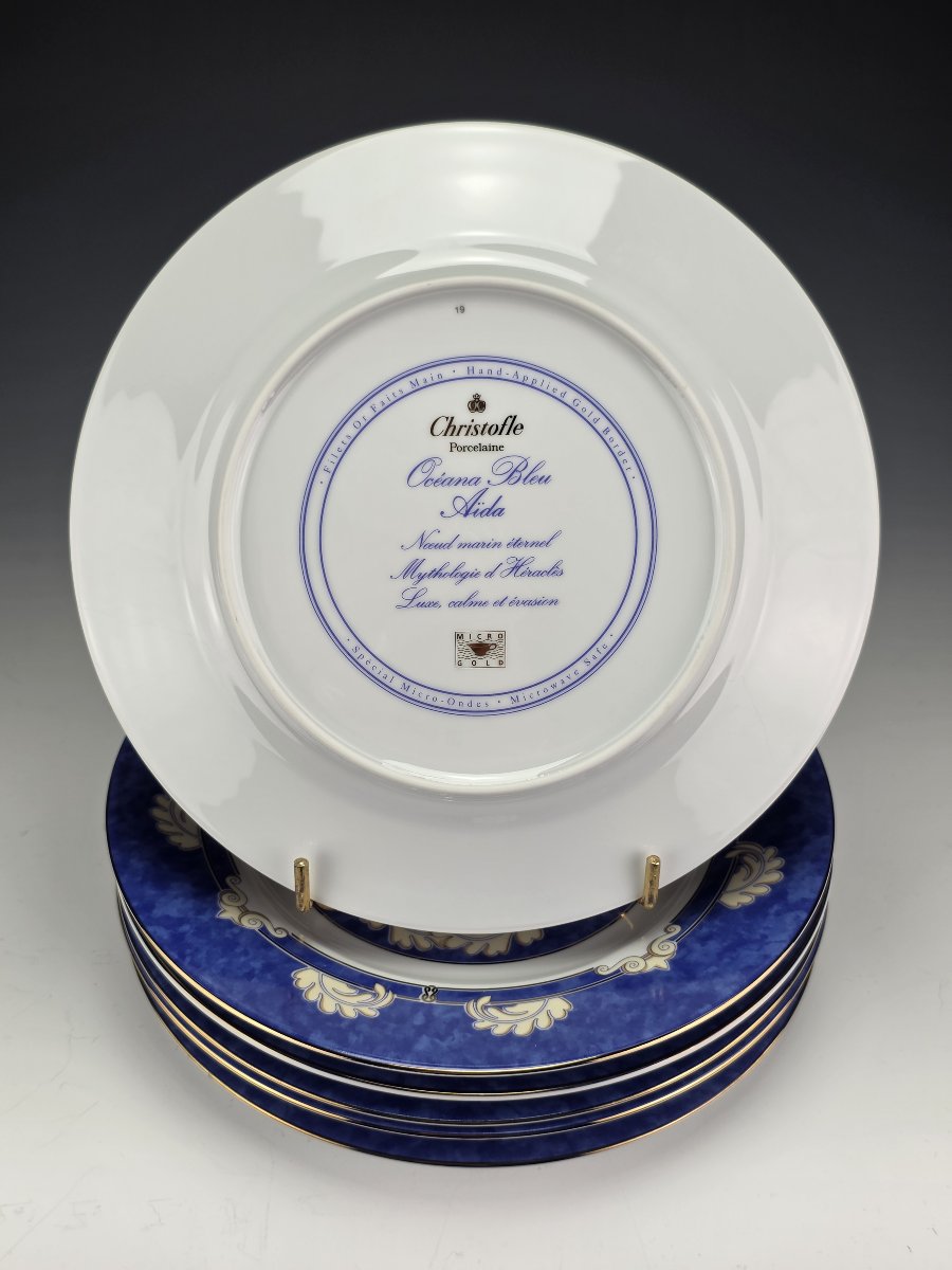 CHRISTOFLE "Océana Bleu" - Service de Table 20 pcs Porcelaine - Neuf - Boîtes-photo-1