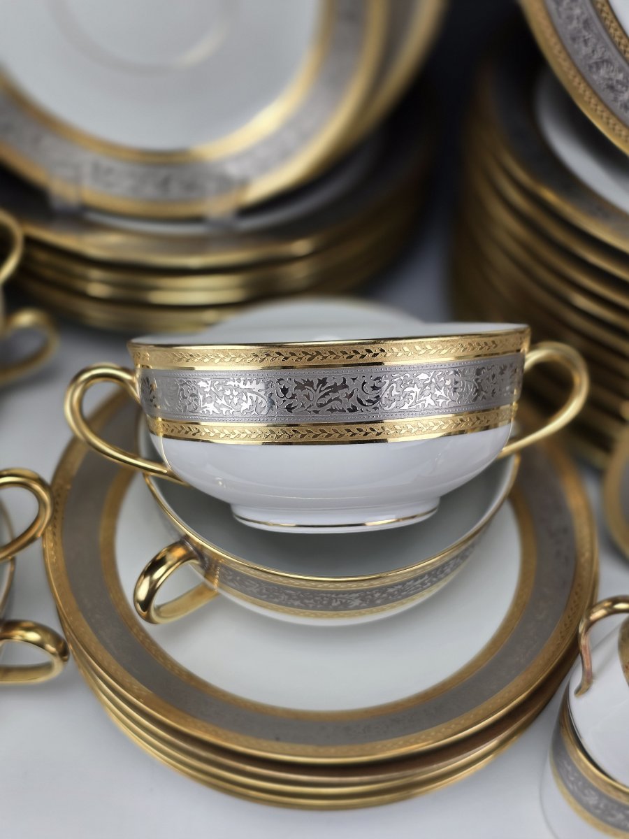 Raynaud Limoges pour Céralène – "Plaisance" – Service 65 Pièces Or & Platine-photo-3