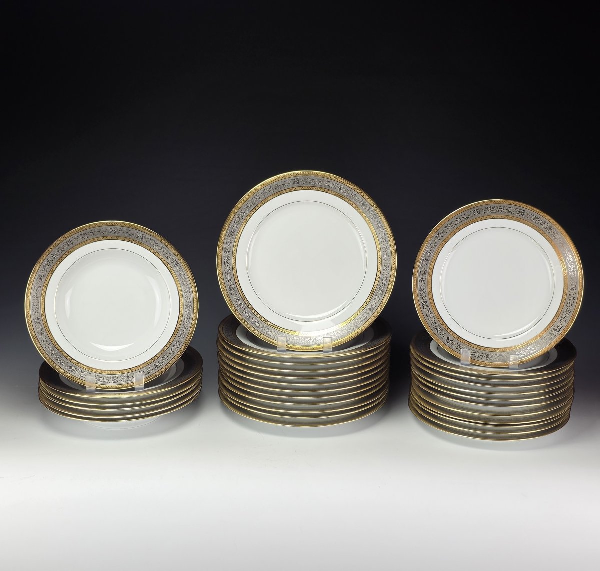 Raynaud Limoges pour Céralène – "Plaisance" – Service 65 Pièces Or & Platine-photo-4