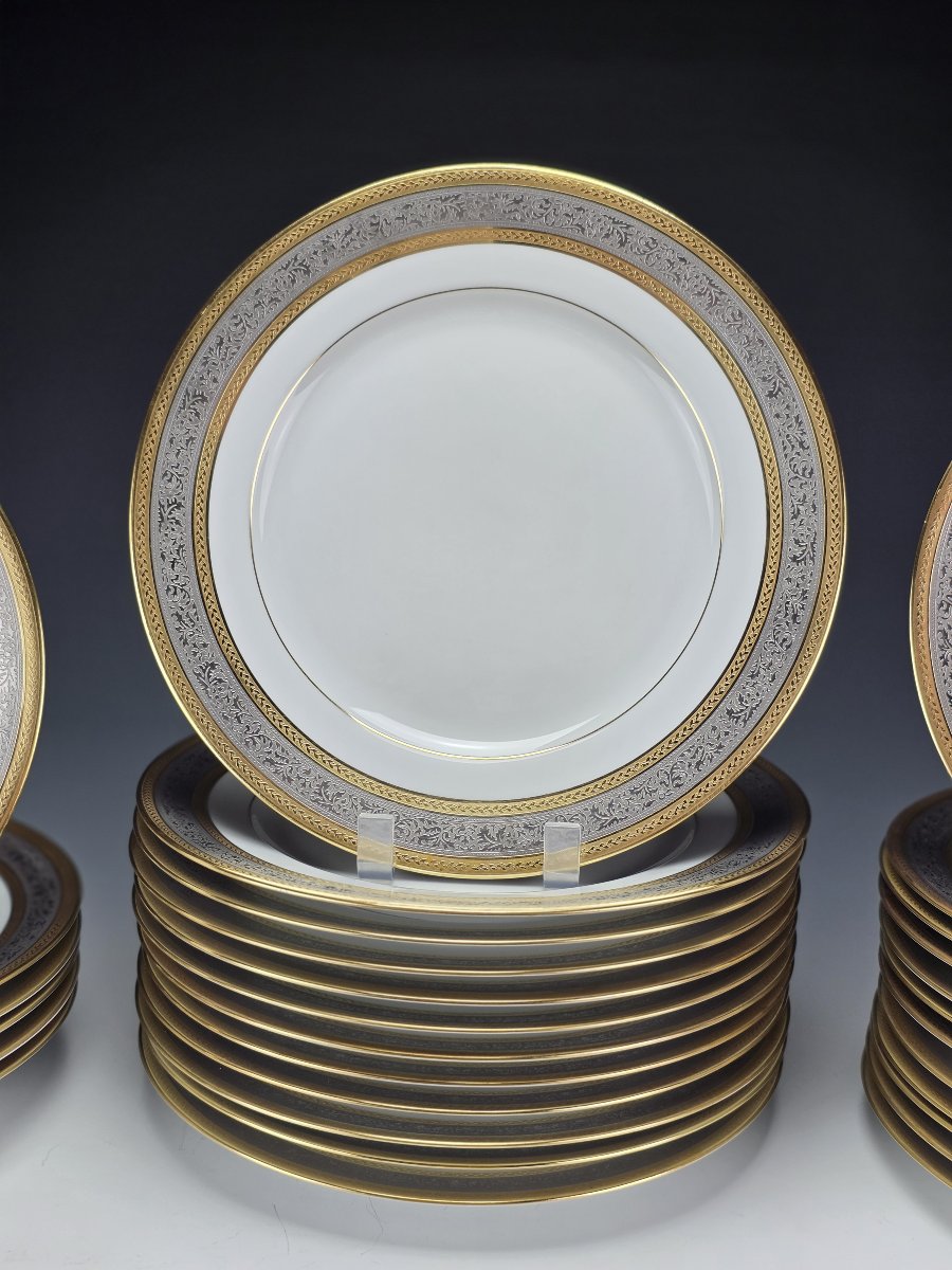 Raynaud Limoges pour Céralène – "Plaisance" – Service 65 Pièces Or & Platine-photo-5