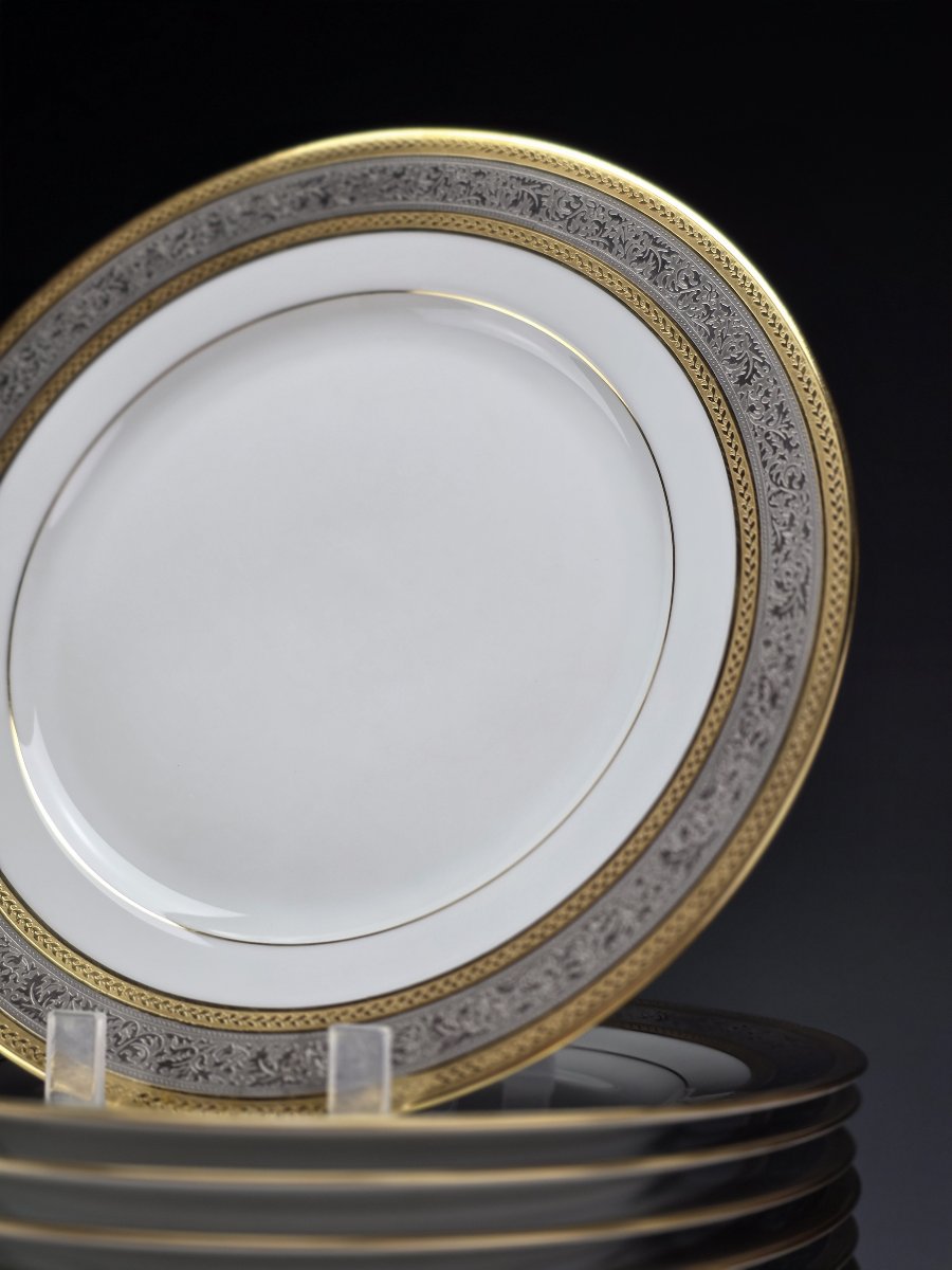 Raynaud Limoges pour Céralène – "Plaisance" – Service 65 Pièces Or & Platine-photo-7
