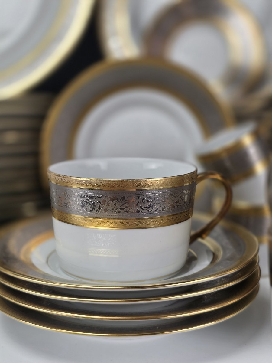 Raynaud Limoges pour Céralène – "Plaisance" – Service 65 Pièces Or & Platine-photo-8